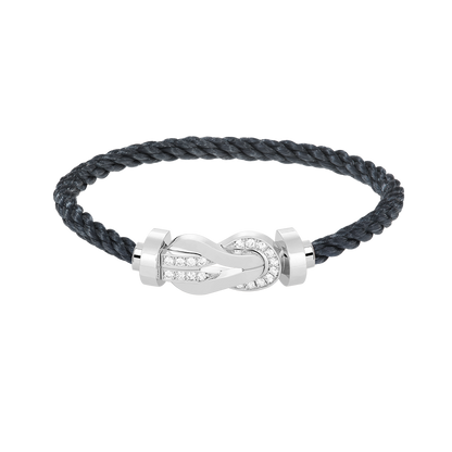 [⭐Clover Jewelry]CHANCE LARGE 8 FIGURE BUCKLE HALF DIAMOND BRACELET SILVER