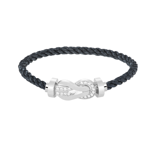 [⭐Clover Jewelry]CHANCE LARGE 8 FIGURE BUCKLE HALF DIAMOND BRACELET SILVER