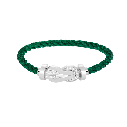 [⭐Clover Jewelry]CHANCE LARGE 8 FIGURE BUCKLE HALF DIAMOND BRACELET SILVER