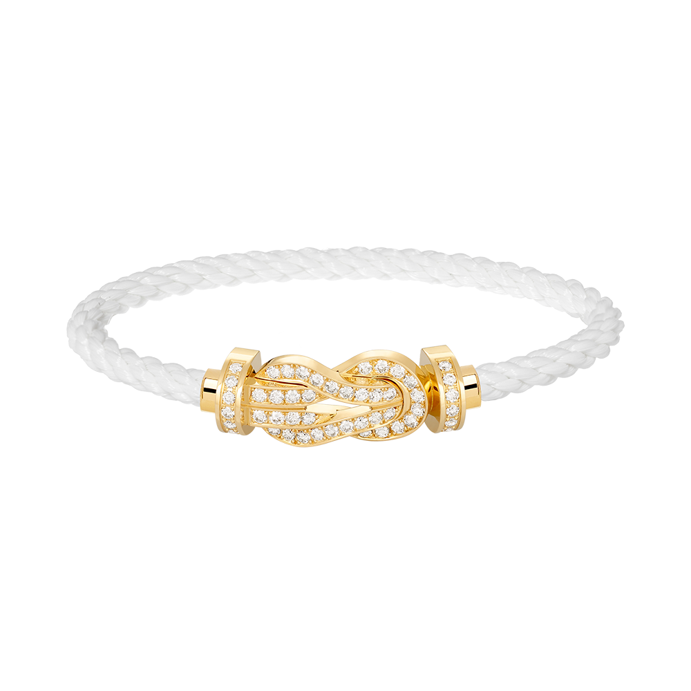 [⭐Clover Jewelry]CHANCE LARGE 8 FIGURE BUCKLE FULLDIAMOND BRACELET GOLD