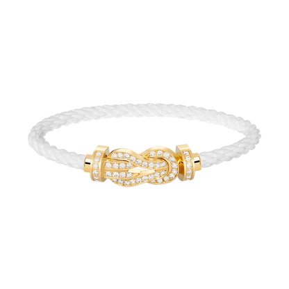 [⭐Clover Jewelry]CHANCE LARGE 8 FIGURE BUCKLE FULLDIAMOND BRACELET GOLD