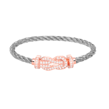 [⭐Clover Jewelry]CHANCE LARGE 8 FIGURE BUCKLE FULL DIAMOND BRACELET ROSE GOLD