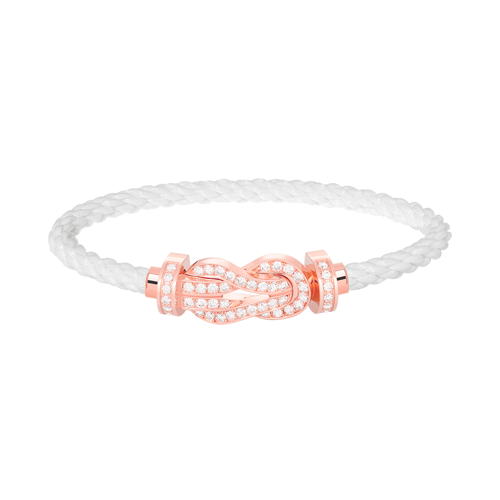 [⭐Clover Jewelry]CHANCE LARGE 8 FIGURE BUCKLE FULL DIAMOND BRACELET ROSE GOLD