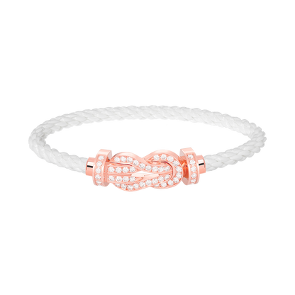 [⭐Clover Jewelry]CHANCE LARGE 8 FIGURE BUCKLE FULL DIAMOND BRACELET ROSE GOLD