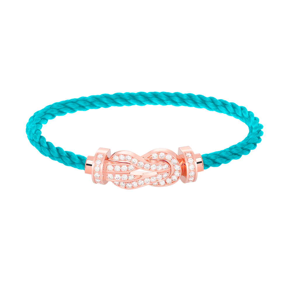[⭐Clover Jewelry]CHANCE LARGE 8 FIGURE BUCKLE FULL DIAMOND BRACELET ROSE GOLD