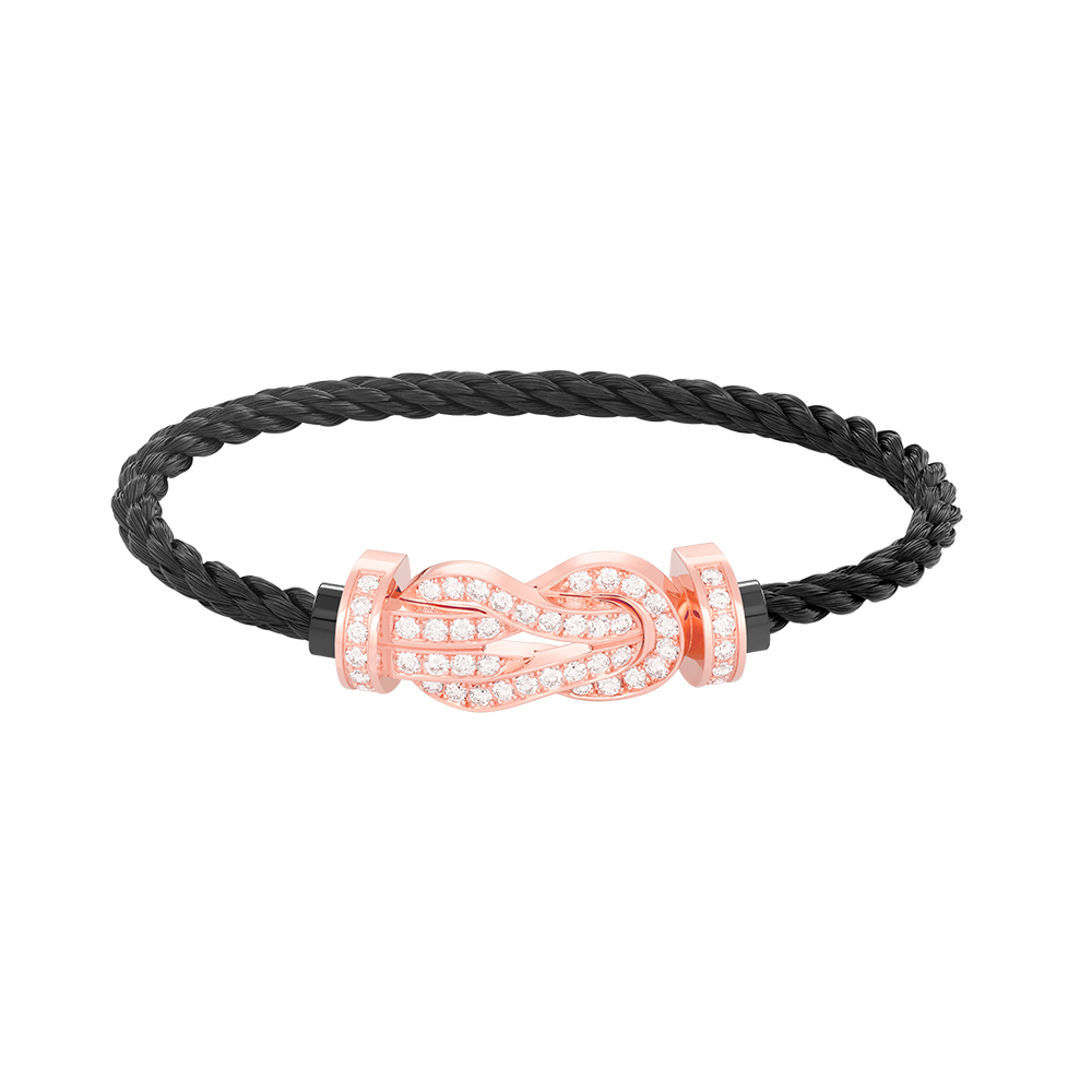 [⭐Clover Jewelry]CHANCE LARGE 8 FIGURE BUCKLE FULL DIAMOND BRACELET ROSE GOLD