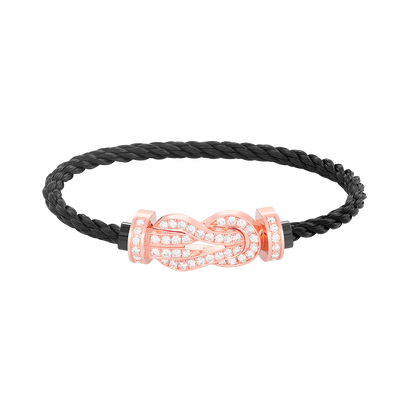 [⭐Clover Jewelry]CHANCE LARGE 8 FIGURE BUCKLE FULL DIAMOND BRACELET ROSE GOLD