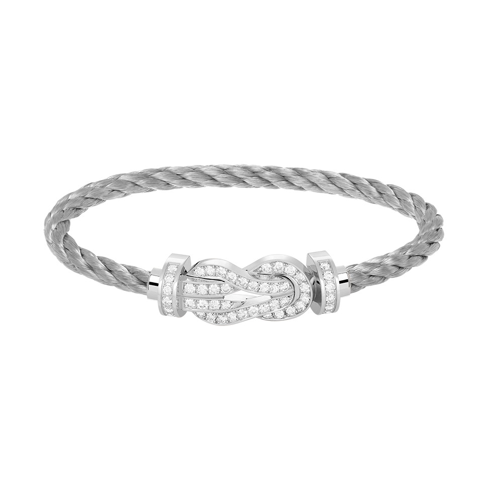 [⭐Clover Jewelry]CHANCE LARGE 8 FIGURE BUCKLE FULL DIAMOND BRACELET SILVER