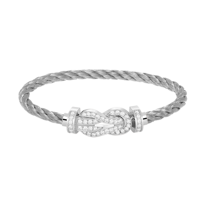 [⭐Clover Jewelry]CHANCE LARGE 8 FIGURE BUCKLE FULL DIAMOND BRACELET SILVER