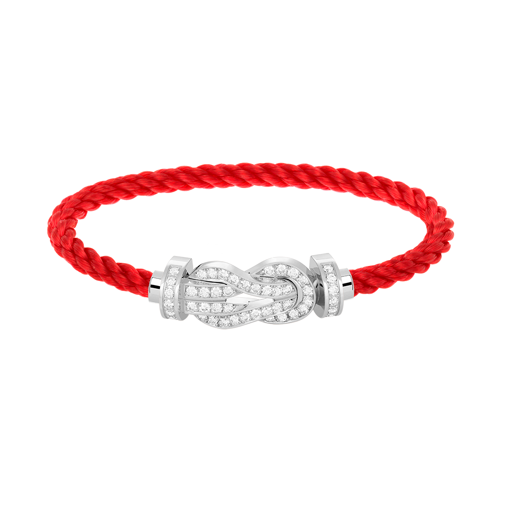 [⭐Clover Jewelry]CHANCE LARGE 8 FIGURE BUCKLE FULL DIAMOND BRACELET SILVER