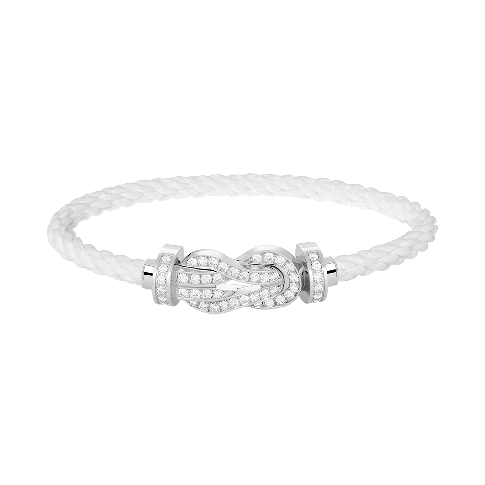 [⭐Clover Jewelry]CHANCE LARGE 8 FIGURE BUCKLE FULL DIAMOND BRACELET SILVER