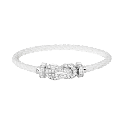 [⭐Clover Jewelry]CHANCE LARGE 8 FIGURE BUCKLE FULL DIAMOND BRACELET SILVER