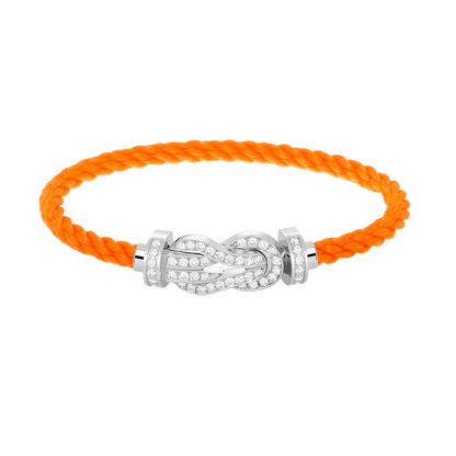 [⭐Clover Jewelry]CHANCE LARGE 8 FIGURE BUCKLE FULL DIAMOND BRACELET SILVER