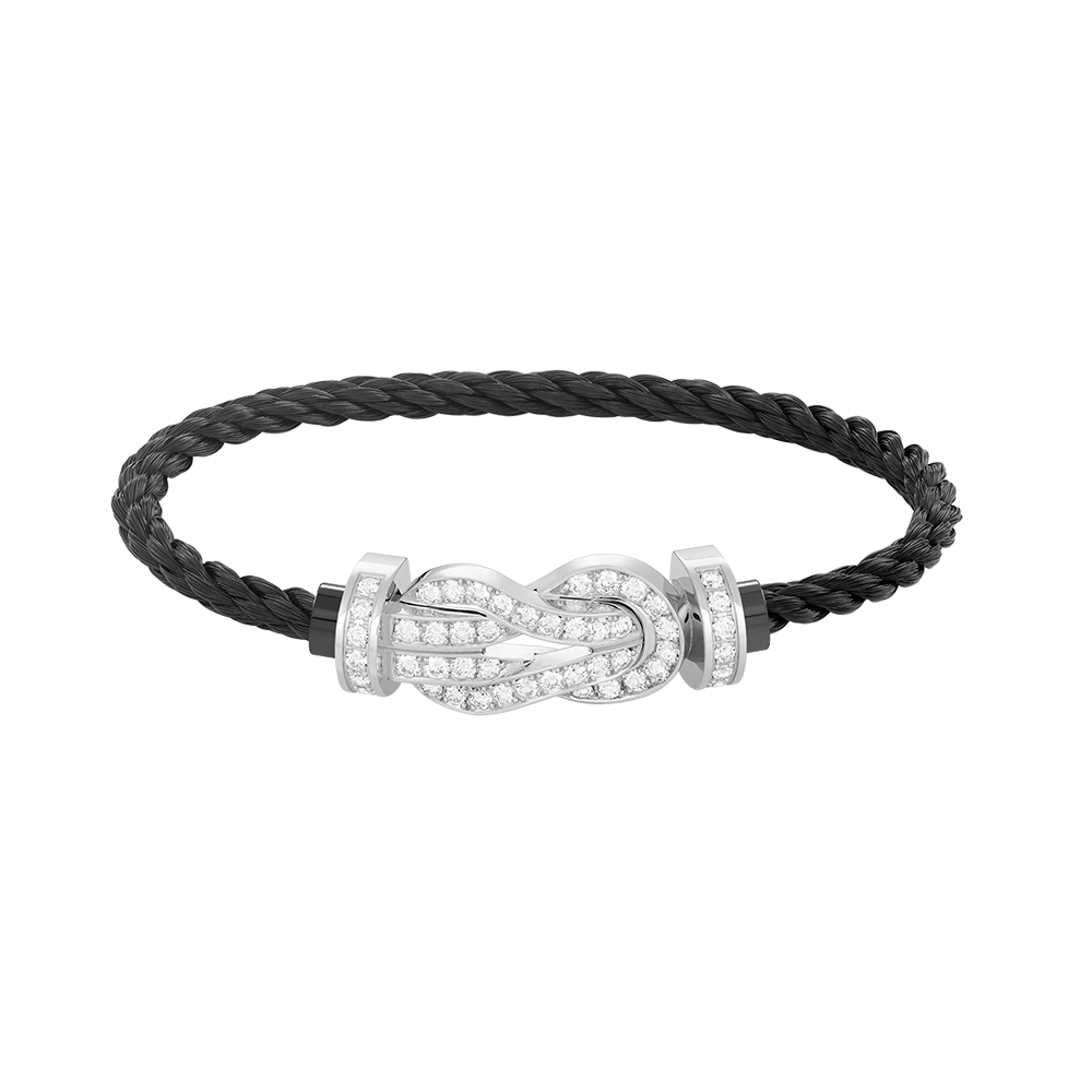 [⭐Clover Jewelry]CHANCE LARGE 8 FIGURE BUCKLE FULL DIAMOND BRACELET SILVER