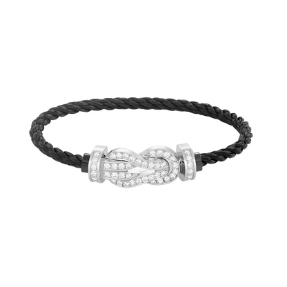 [⭐Clover Jewelry]CHANCE LARGE 8 FIGURE BUCKLE FULL DIAMOND BRACELET SILVER