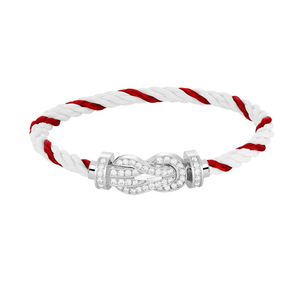 [⭐Clover Jewelry]CHANCE LARGE 8 FIGURE BUCKLE FULL DIAMOND BRACELET SILVER