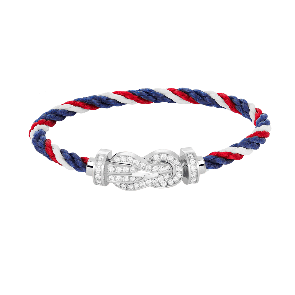 [⭐Clover Jewelry]CHANCE LARGE 8 FIGURE BUCKLE FULL DIAMOND BRACELET SILVER