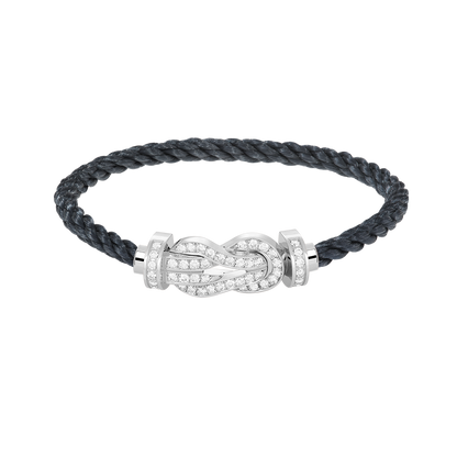 [⭐Clover Jewelry]CHANCE LARGE 8 FIGURE BUCKLE FULL DIAMOND BRACELET SILVER