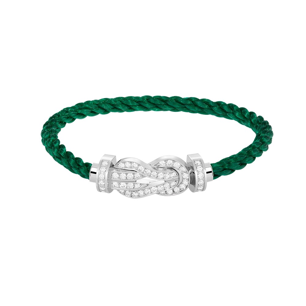 [⭐Clover Jewelry]CHANCE LARGE 8 FIGURE BUCKLE FULL DIAMOND BRACELET SILVER