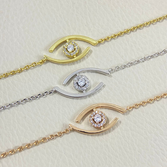 [⭐Clover Jewelry]Demo Eye Pave-Set Diamond Bracelet