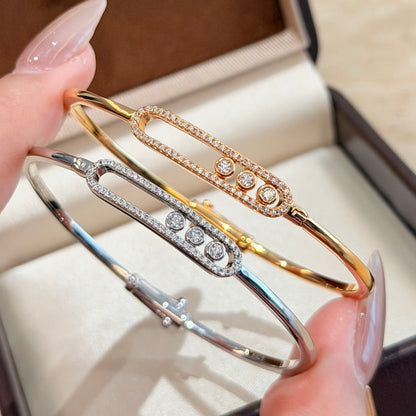 [⭐Clover Jewelry]Move Pavé Diamond Bangle Bracelet M