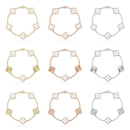 [⭐Clover Jewelry]CLOVER WHITE PEARL MOP 5 MOTIF BRACELET COLLECTION