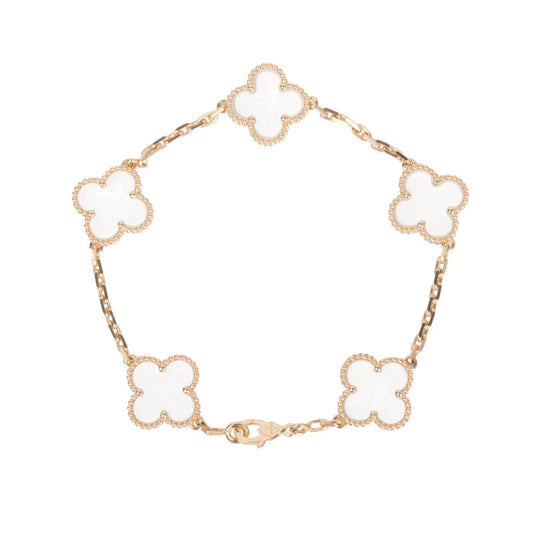 [⭐Clover Jewelry]CLOVER 5 MOTIF ROCK CRYSTAL BRACELET