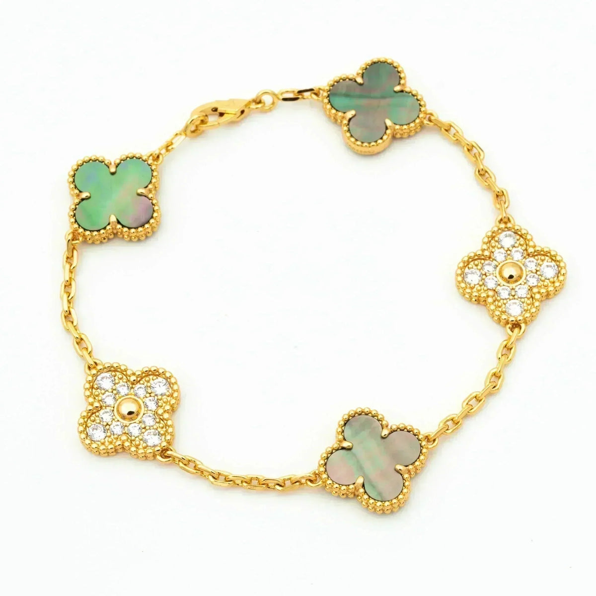[⭐Clover Jewelry] CLOVER 5 MOTIF GRAY MOP BRACELET COLLECTION