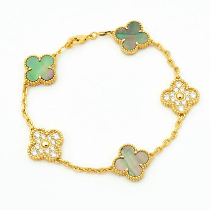 [⭐Clover Jewelry] CLOVER 5 MOTIF GRAY MOP BRACELET COLLECTION