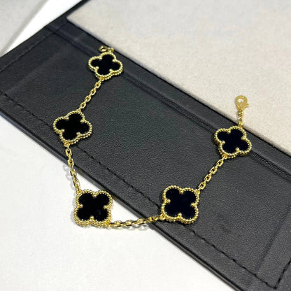 [⭐Clover Jewelry] CLOVER 5 MOTIF ONYXS BRACELET COLLECTION