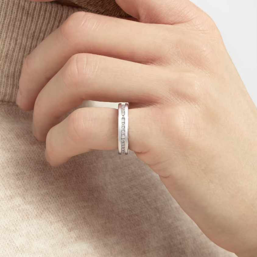 [⭐Clover Jewelry]ZERO 1 ONE-BAND PAVED DIAMONDS ON THE SPIRAL RING