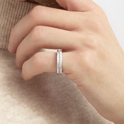 [⭐Clover Jewelry]ZERO 1 ONE-BAND PAVED DIAMONDS ON THE SPIRAL RING
