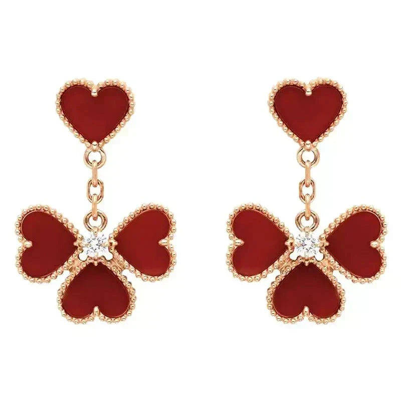 [⭐Clover Jewelry]SWEET CLOVER CARNELIAN EARRINGS