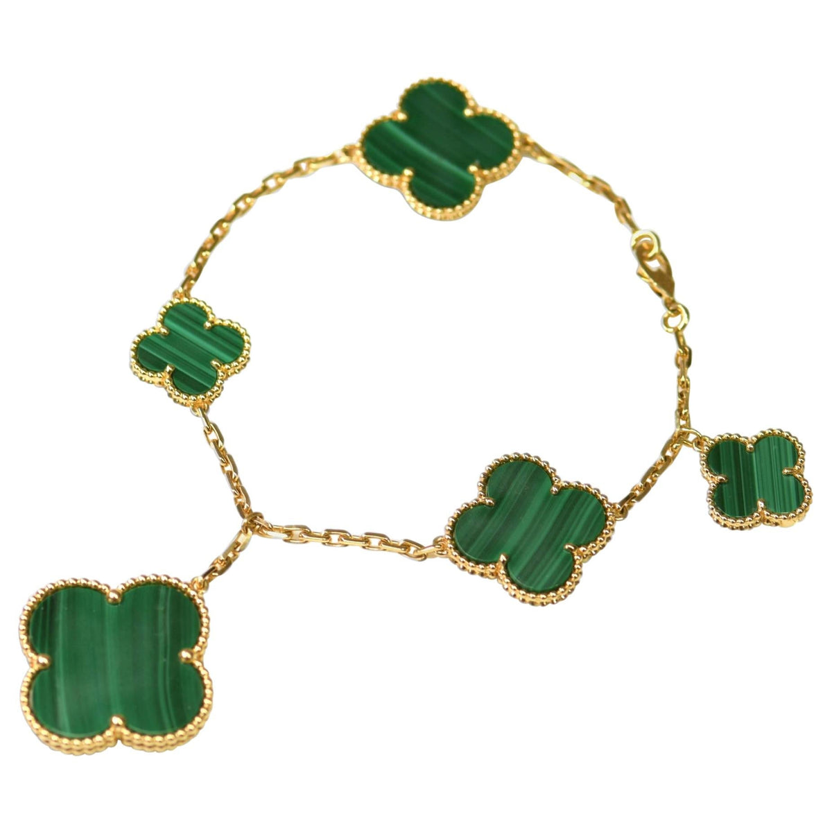 [⭐Clover Jewelry]MAGIC CLOVER MALACHITE GOLD BRACELET 5 MOTIFS