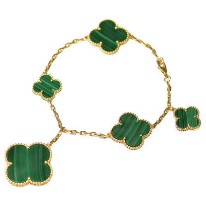 [⭐Clover Jewelry]MAGIC CLOVER MALACHITE GOLD BRACELET 5 MOTIFS