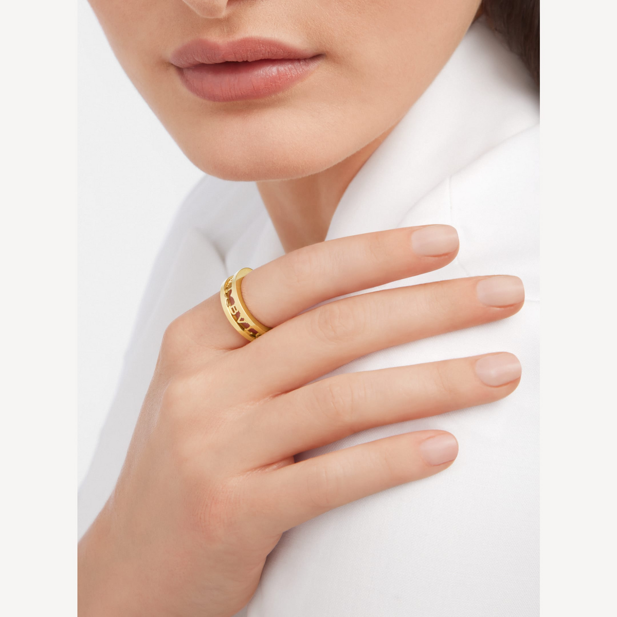 [⭐Clover Jewelry]ZERO 1 ONE-BAND WITH OPENWORK LOGO SPIRAL RING