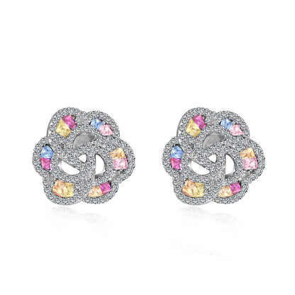 [Clover Jewelry]Exquisite Flower Shape Daily Earrings