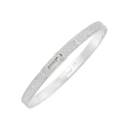 [⭐Clover Jewelry]HM KELLY BRACELET IN SILVER AND FULL PAVE DIAMOND