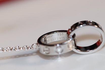[⭐Clover Jewelry]LOVE NECKLACE PINK GOLD AND SILVER