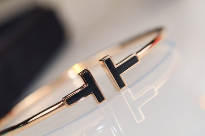 [Clover Jewelry]T BRACELET 1.8MM ONYX PINK GOLD
