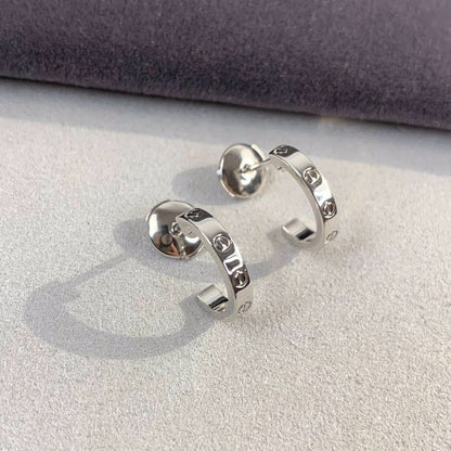 [⭐Clover Jewelry]LOVE EARRINGS 2.65MM SILVER
