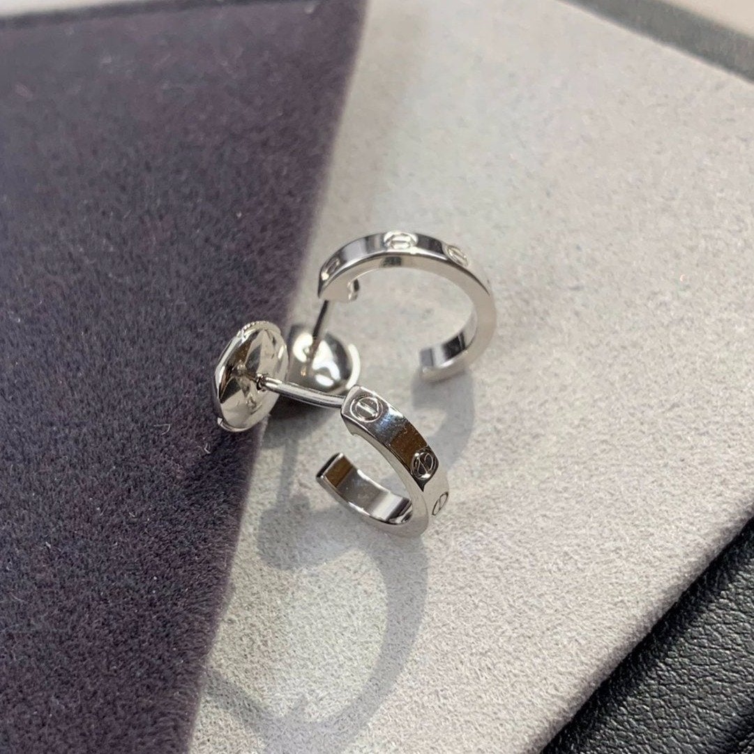 [⭐Clover Jewelry]LOVE EARRINGS 2.65MM SILVER