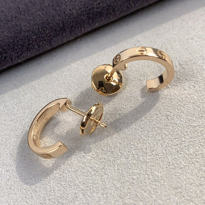 [⭐Clover Jewelry]LOVE EARRINGS 2.65MM PINK GOLD