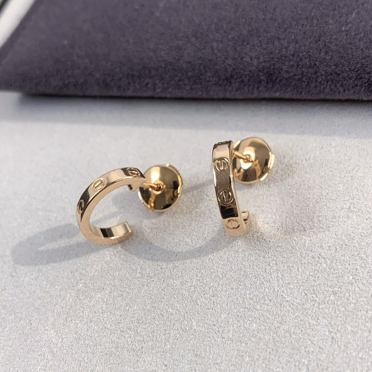 [⭐Clover Jewelry]LOVE EARRINGS 2.65MM PINK GOLD