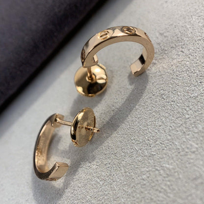 [⭐Clover Jewelry]LOVE EARRINGS 2.65MM PINK GOLD