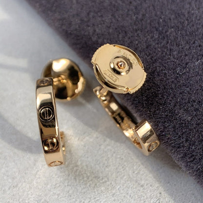 [⭐Clover Jewelry]LOVE EARRINGS 2.65MM PINK GOLD
