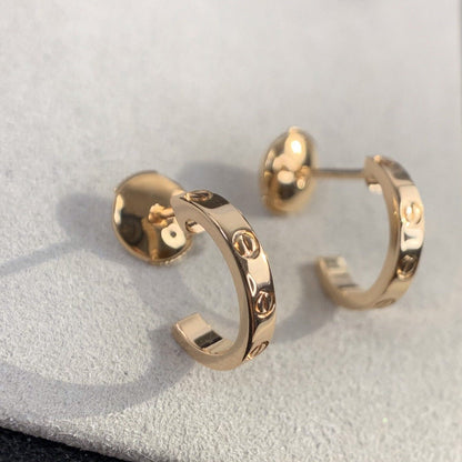 [⭐Clover Jewelry]LOVE EARRINGS 2.65MM PINK GOLD