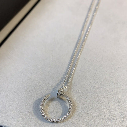 [⭐Clover Jewelry]JUSTE NECKLACE SILVER DIAMONDS