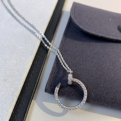 [⭐Clover Jewelry]JUSTE NECKLACE SILVER DIAMONDS