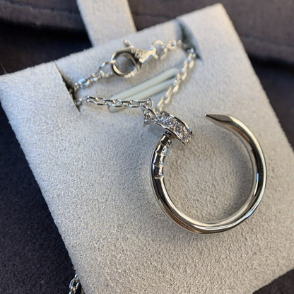 [⭐Clover Jewelry]JUSTE NECKLACE SILVER DIAMONDS